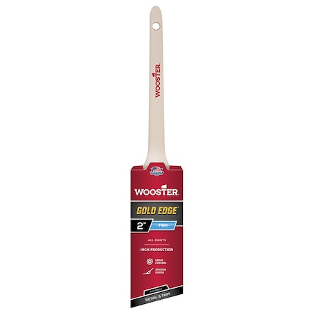 Wooster 2" Thin Angle Sash Soft, Gold CT Polyester Bristle, Paint Brush, Wood Handle 5234